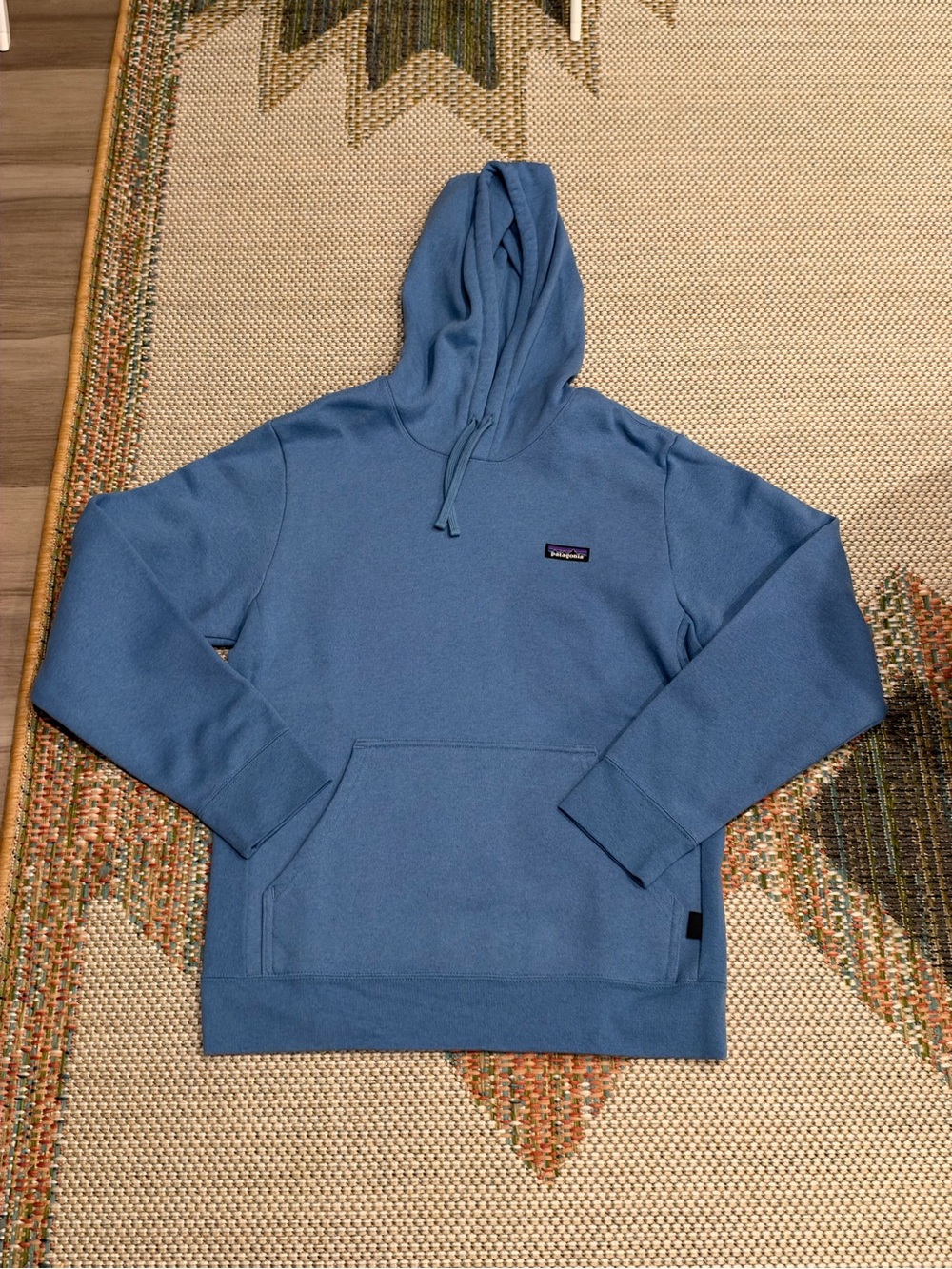 Patagonia Blue Pullover Hoodie with Kangaroo Pocket
